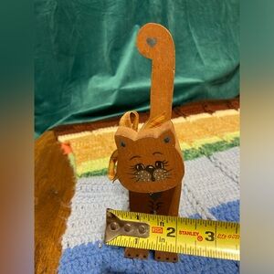 Accents | Vintage Primitive Rustic Painted Wood Kitty Cat | Poshmark